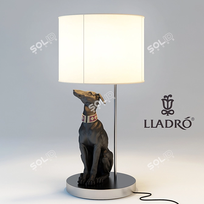 Elegant Lladro Attentive Greyhound 3D model image 1