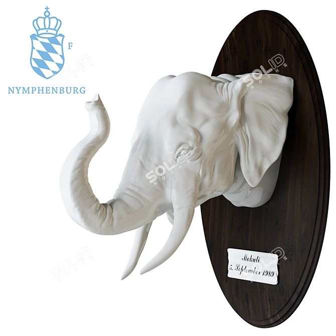 Nymphenburg Elephant Head Trophy 3D model image 1