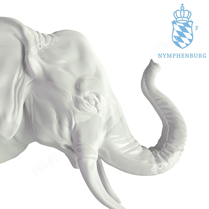 Nymphenburg Elephant Head Trophy 3D model image 2
