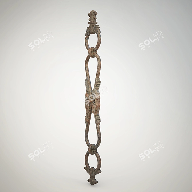 Elegant Iron Baluster: Artistic Craftsmanship 3D model image 2