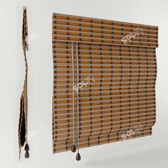 Natural Bamboo Blind - Eco-Friendly Window Shade 3D model image 1