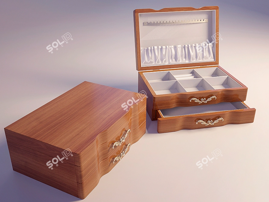 Elegant Jewelry Box 3D model image 1