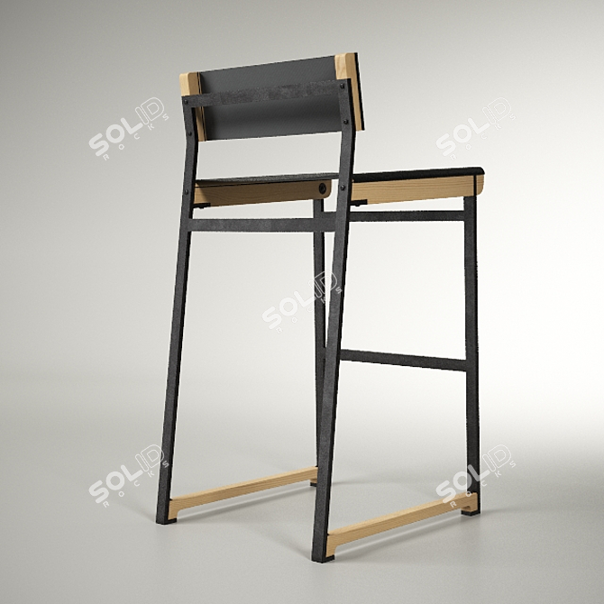 Sleek Catenary Bar Stool 3D model image 2