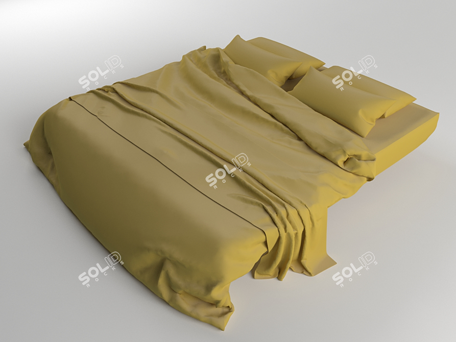 Luxury Bedding Set 3D model image 1