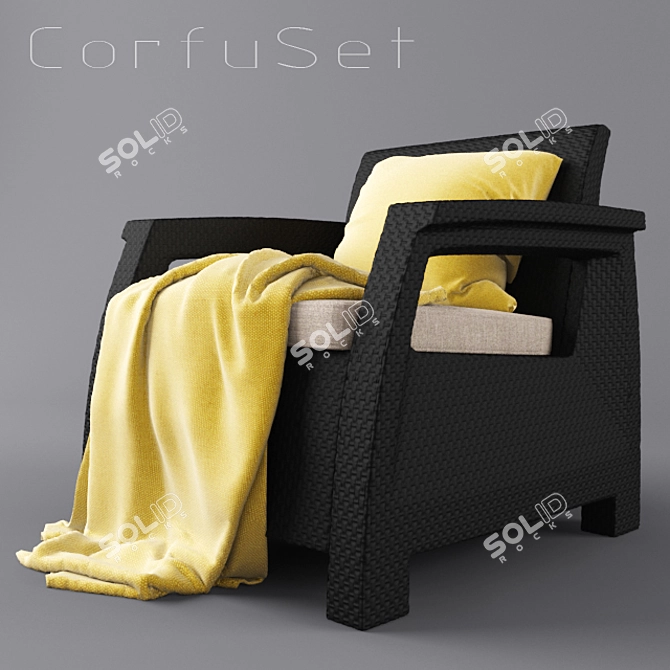 Durable Plastic Corfu Furniture 3D model image 2