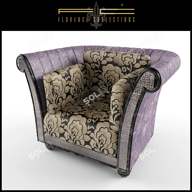 Elegant Florence Armchair 3D model image 1