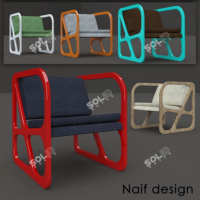 Modern Geometric Chairs & Benches | Naif Design 3D model image 1