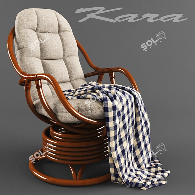 Utomo Rattan Kara Rocking Chair+ Cushion 3D model image 1