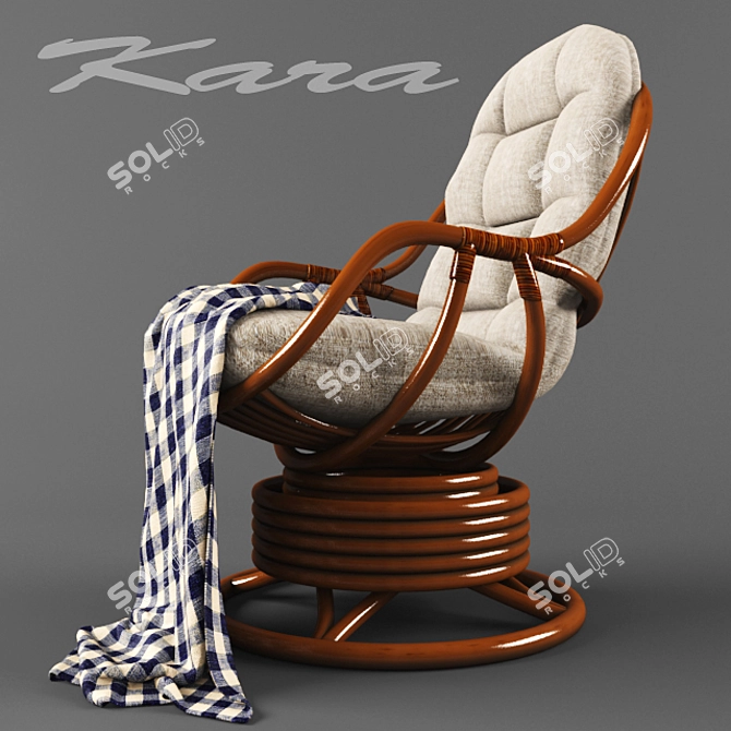 Utomo Rattan Kara Rocking Chair+ Cushion 3D model image 2