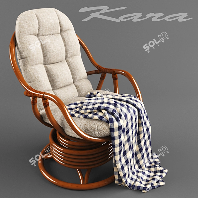 Utomo Rattan Kara Rocking Chair+ Cushion 3D model image 3