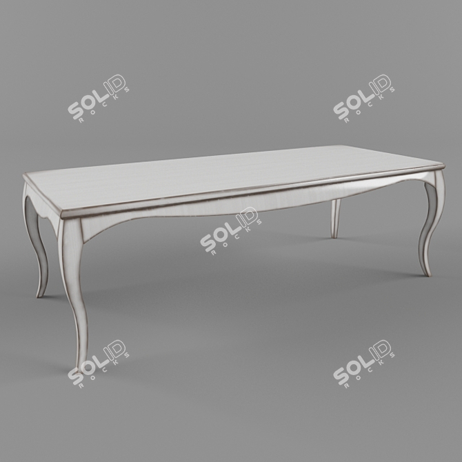Elegant Vintage Dining Table 3D model image 1