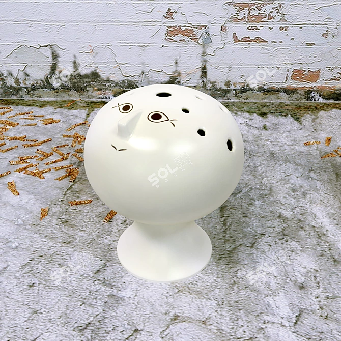 Charming Ceramic Flower Vase 3D model image 2