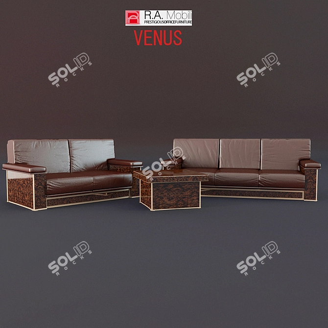 Elegant Venus Sofa Set 3D model image 1