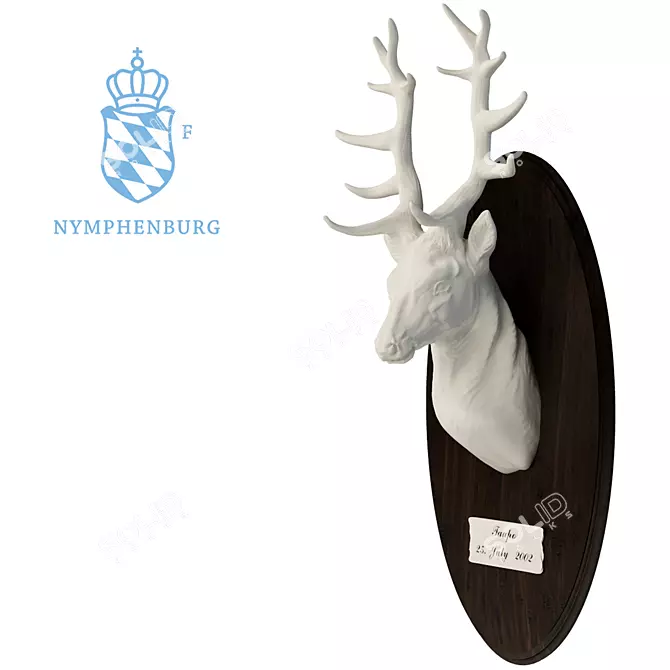 Elegant Nymphenburg Deer Trophy 3D model image 1