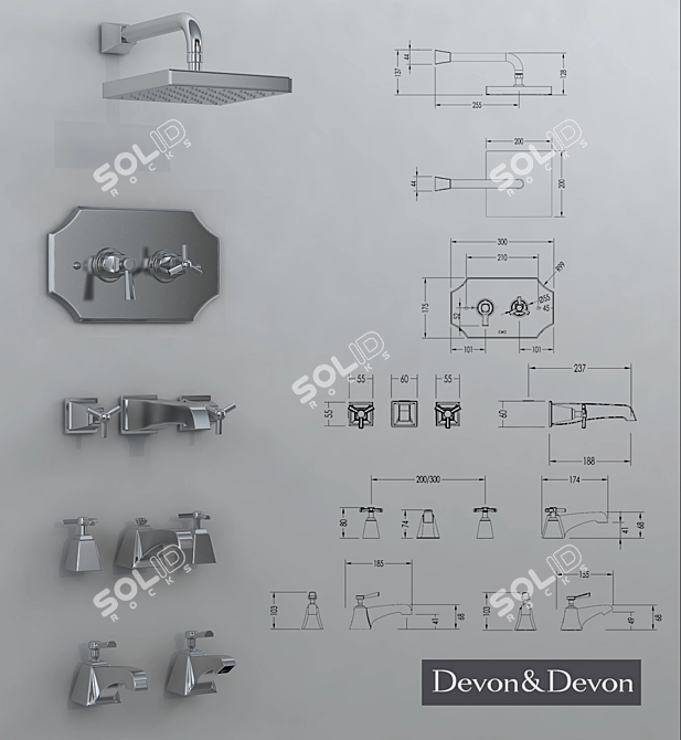 Timeless Elegance: Devon&Devon Faucets 3D model image 1