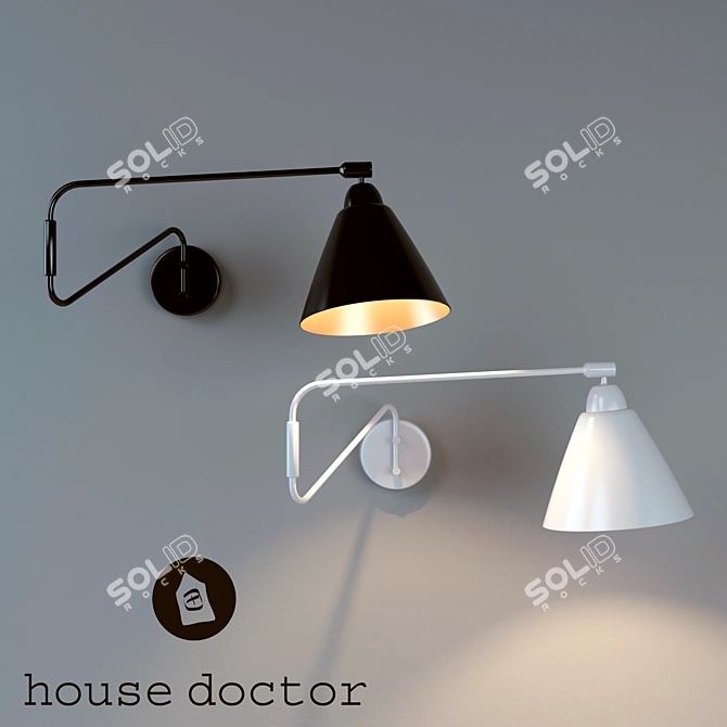 Modern Industrial Sconce 3D model image 1