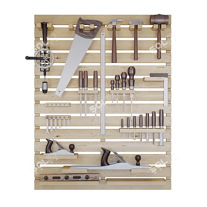 Carpenter's Tool Set 3D model image 4