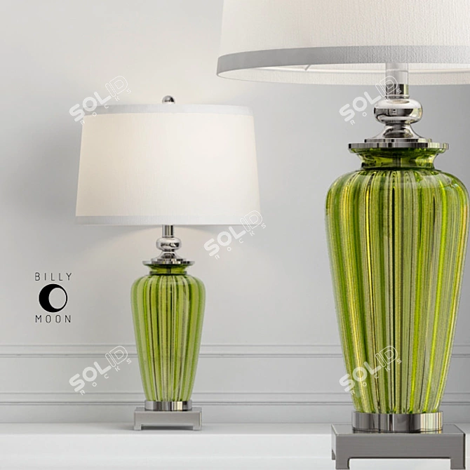 Modern Green Glass Table Lamp 3D model image 1