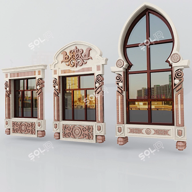 Elegant Window Frames 3D model image 1