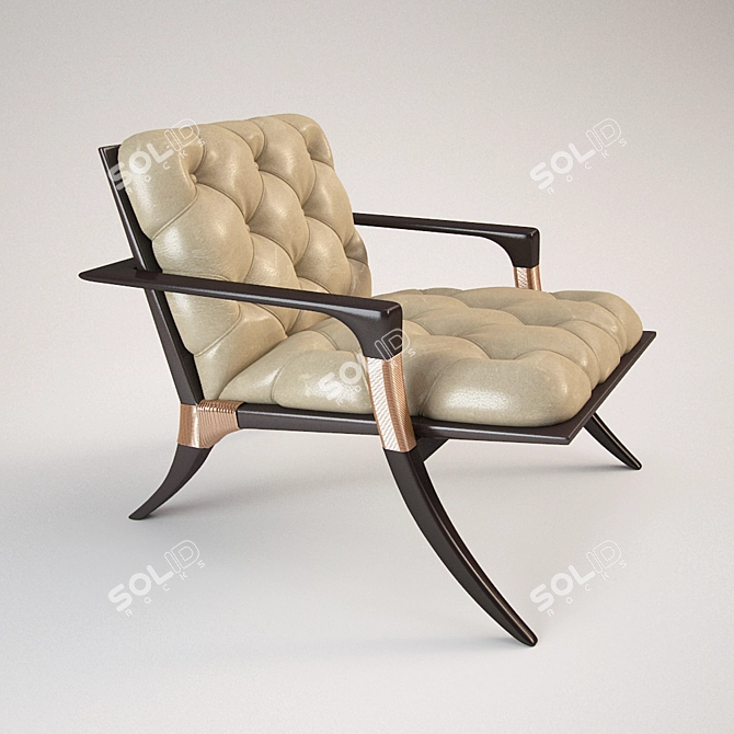 Athens Tufted Lounge Chair 3D model image 1