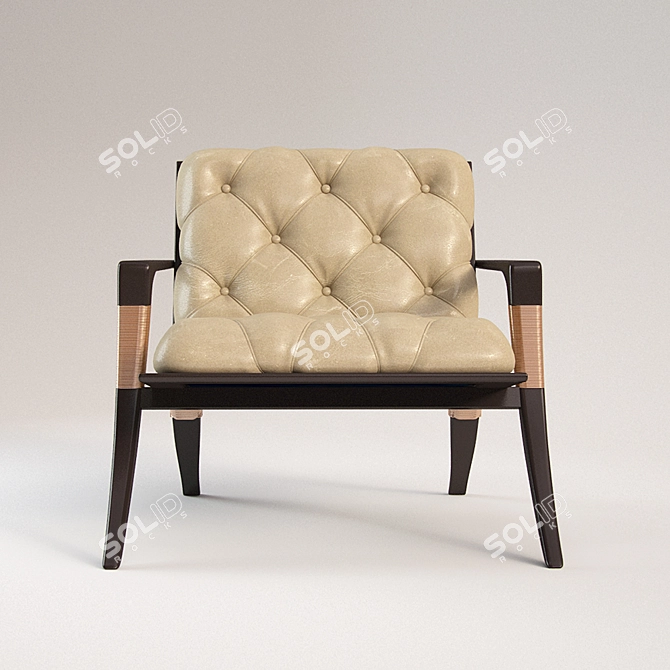 Athens Tufted Lounge Chair 3D model image 2