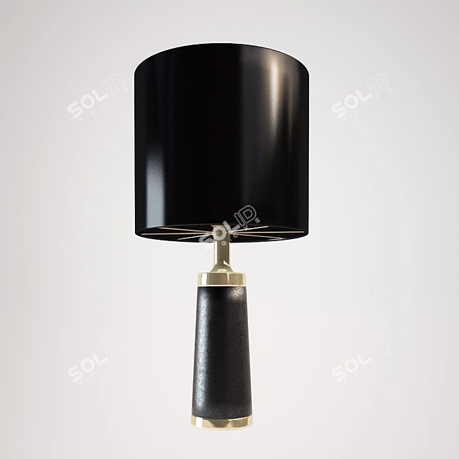 Black & Gold Holly Hunt Summit Table Lamp 3D model image 1