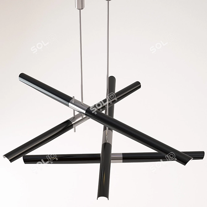 Sleek Black Ceiling Lamp: David Weeks Studio's Hennen Mobile 3D model image 2
