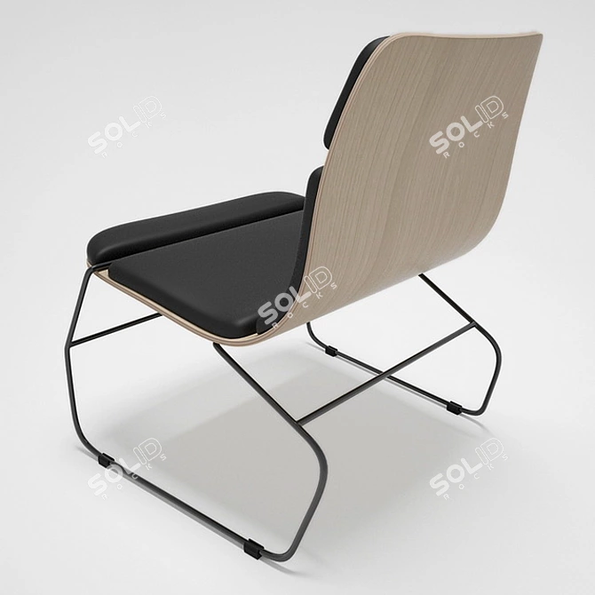 Modern Stripe F262 Accent Chair 3D model image 2