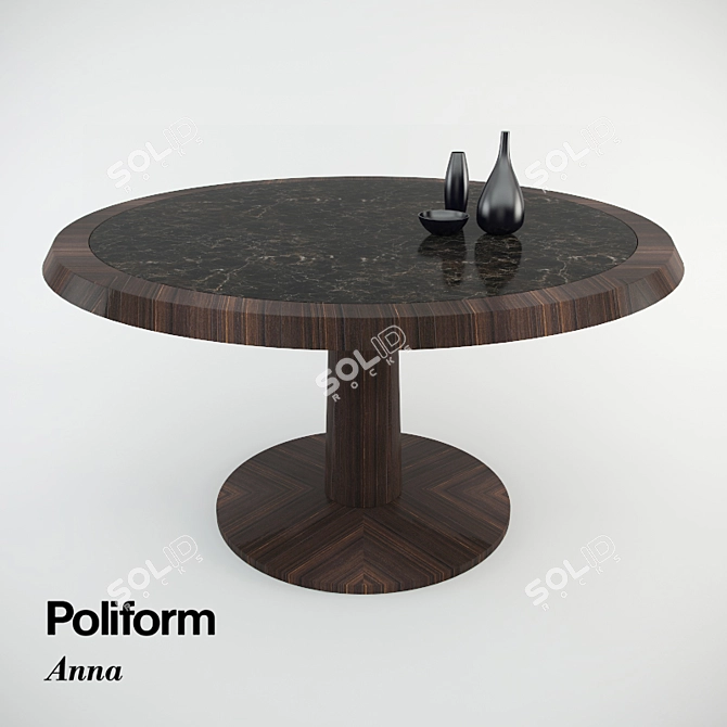 Poliform Anna Round Table - 1380mm Diameter 3D model image 1