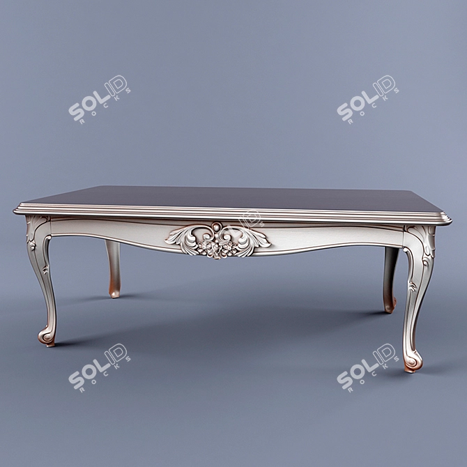 Classic Texture Table: D-1360mm x W-725mm x H-500mm 3D model image 2