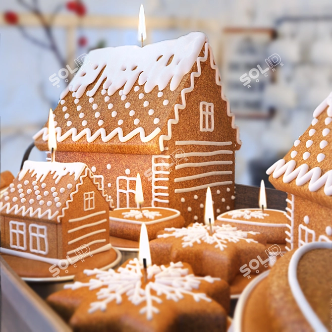 Title: Festive Gingerbread Delights 3D model image 2