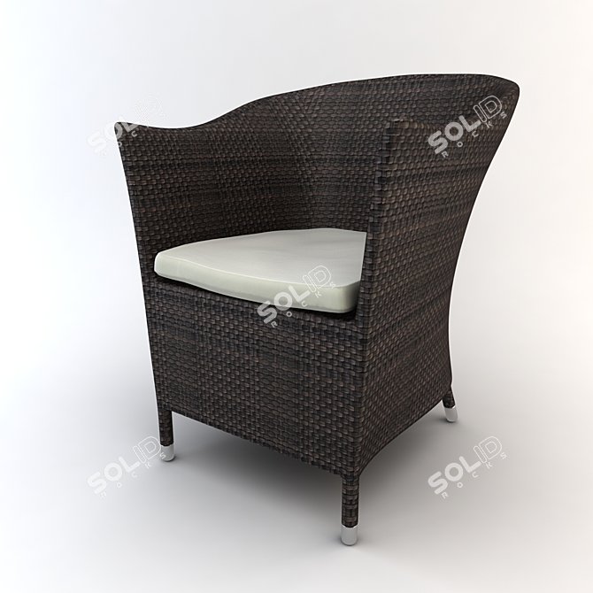 Rattan Woven Chair 3D model image 1
