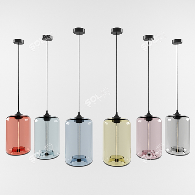 Sleek Pod Pendant Light 3D model image 1