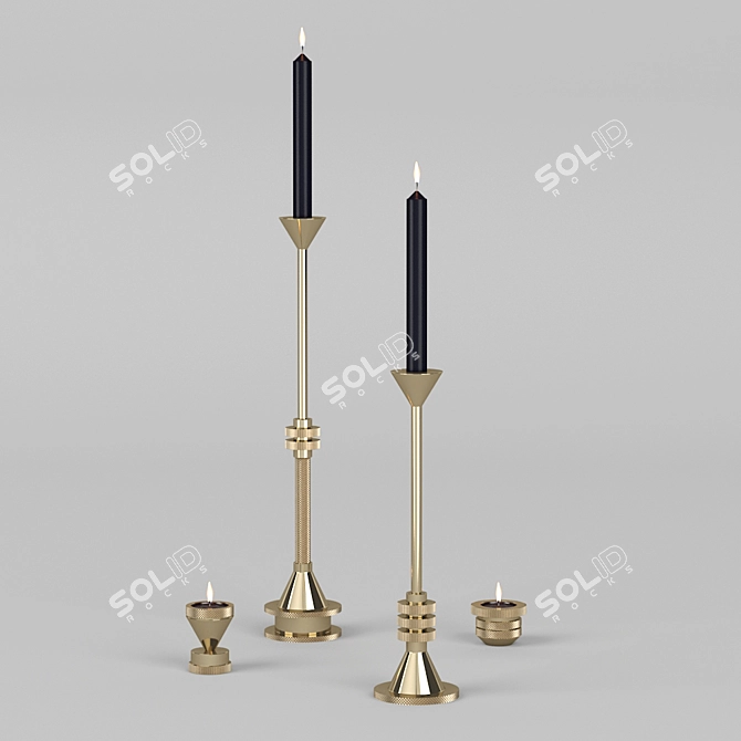 Industrial-inspired candle holder by Tom Dixon 3D model image 1