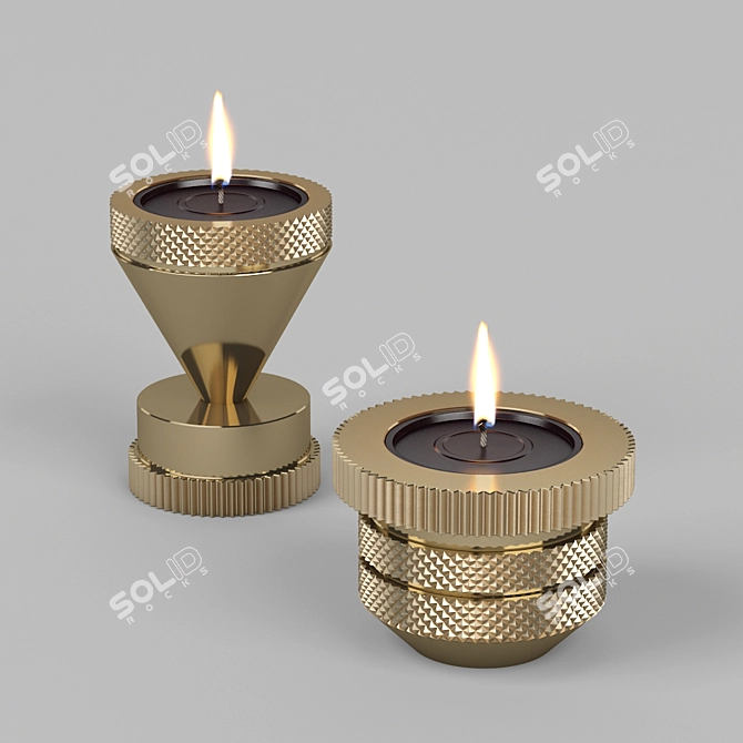 Industrial-inspired candle holder by Tom Dixon 3D model image 3