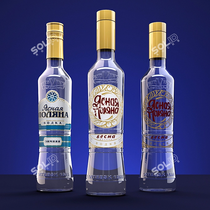 Variety Pack: Six Unique Vodka Bottles 3D model image 1