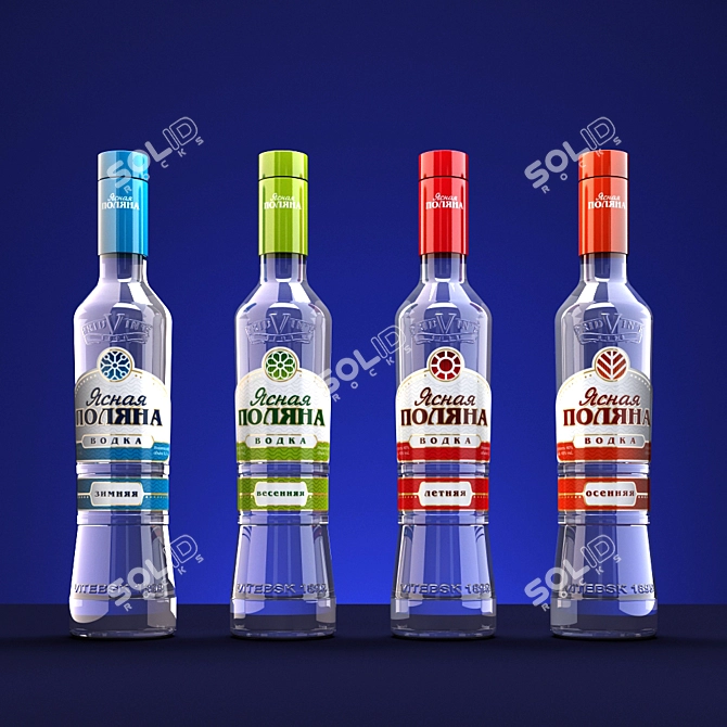 Variety Pack: Six Unique Vodka Bottles 3D model image 2