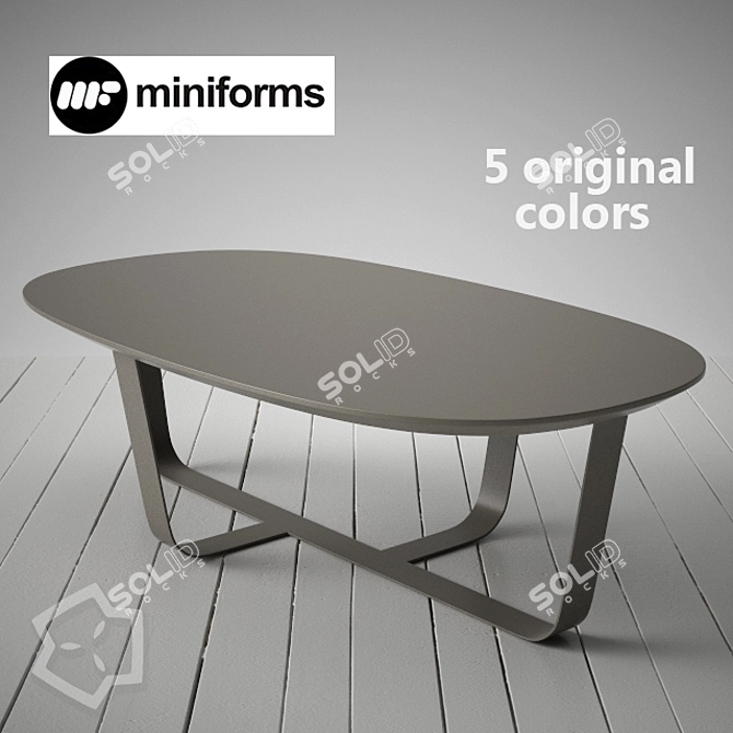 Sleek Steel Bino Coffee Table 3D model image 1