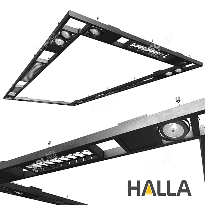 Modular Halla Vari Luminaire: Versatile Lighting Solution 3D model image 1