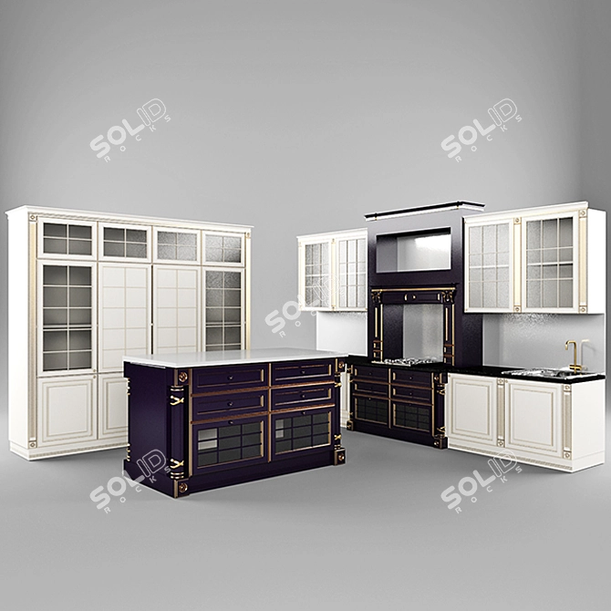 Timeless Kitchen Elegance 3D model image 2