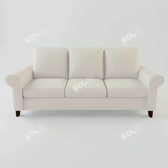 Convertible Beige Sofa Bed 3D model image 1