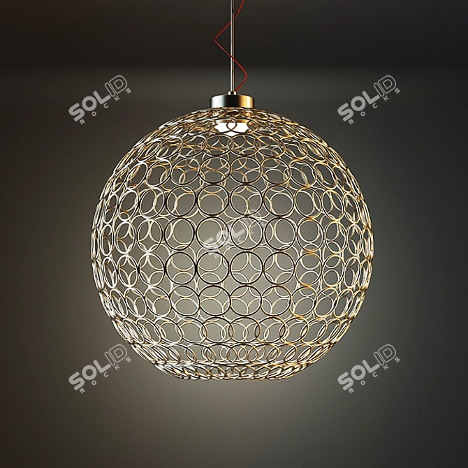 Elegant Metal Ring Lamp 3D model image 1