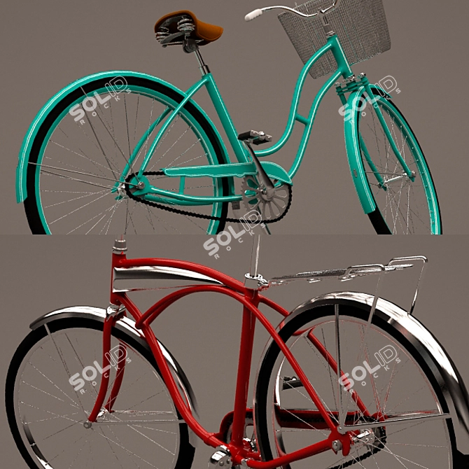 Classic Vintage Bicycles 3D model image 2