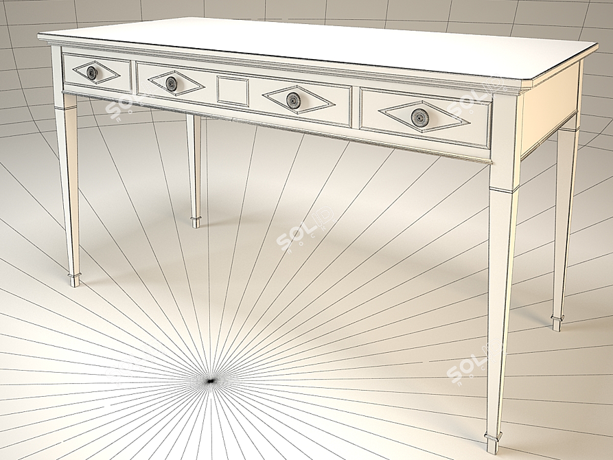 Elegant Baker Desk: 9887 Model 3D model image 3