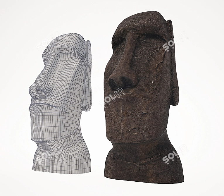 Mystical Moai: Ancient Stone Statues 3D model image 1