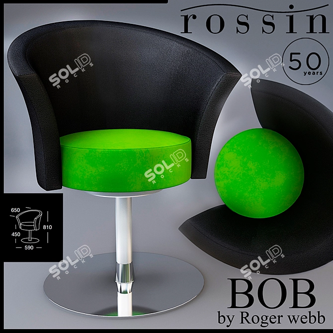 Round & Cozy Rossin: Compact Office Chair 3D model image 1