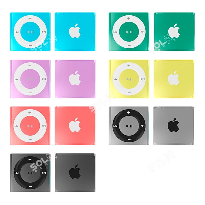 Versatile iPod Shuffle - All Colors | 1300 Polygons 3D model image 2