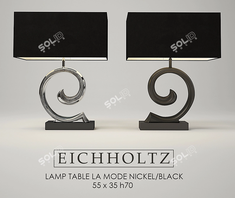 Elegant Metal Table Lamp 3D model image 1