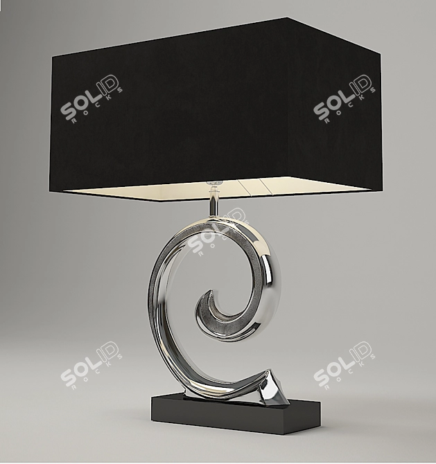 Elegant Metal Table Lamp 3D model image 2