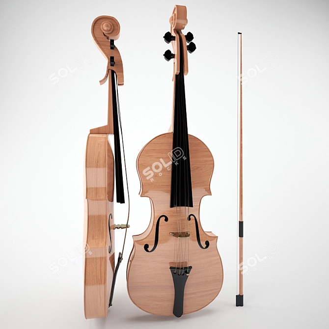 Melodic Masterpiece: Classic Violin 3D model image 1